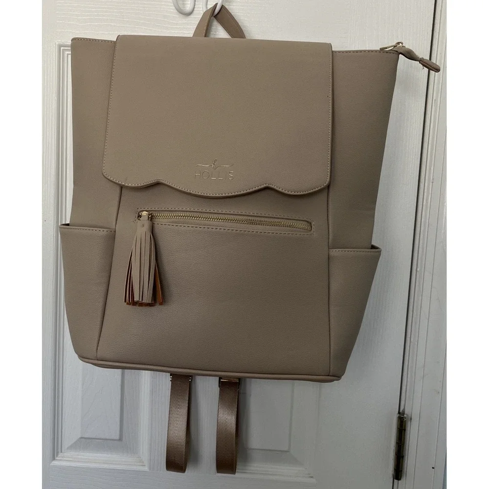 Hollis Nude Large Diaper Bag Backpack Crossbody Multi Pockets